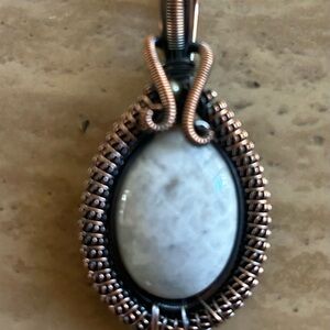 Handcrafted MoonStone Wire-Wrapped Pendant Necklace